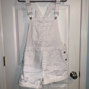 White Denim Overalls